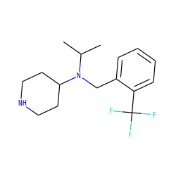 CC(C)N(Cc1ccccc1C(F)(F)F)C1CCNCC1 ZINC000036093163
