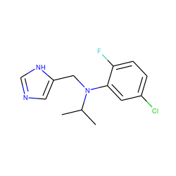 CC(C)N(Cc1cnc[nH]1)c1cc(Cl)ccc1F ZINC000096177499