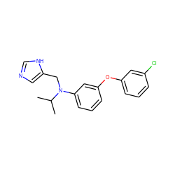 CC(C)N(Cc1cnc[nH]1)c1cccc(Oc2cccc(Cl)c2)c1 ZINC000096177534