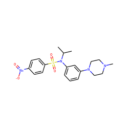 CC(C)N(c1cccc(N2CCN(C)CC2)c1)S(=O)(=O)c1ccc([N+](=O)[O-])cc1 ZINC000058590514