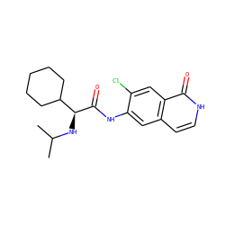 CC(C)N[C@H](C(=O)Nc1cc2cc[nH]c(=O)c2cc1Cl)C1CCCCC1 ZINC000058590877