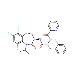 CC(C)N1C(=O)[C@H](NC(=O)[C@@H](Cc2ccccc2F)NC(=O)c2ccccn2)CCc2c(F)c(F)cc(F)c21 ZINC000096927110