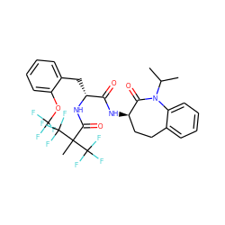 CC(C)N1C(=O)[C@H](NC(=O)[C@@H](Cc2ccccc2OC(F)(F)F)NC(=O)C(C)(C(F)(F)F)C(F)(F)F)CCc2ccccc21 ZINC000049949634