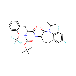 CC(C)N1C(=O)[C@H](NC(=O)[C@@H](Cc2ccccc2OC(F)(F)F)NC(=O)OC(C)(C)C)CCc2cc(F)cc(F)c21 ZINC000096923527