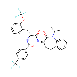CC(C)N1C(=O)[C@H](NC(=O)[C@@H](Cc2ccccc2OC(F)(F)F)NC(=O)c2ccc(C(F)(F)F)cc2)CCc2ccccc21 ZINC000028958052