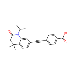 CC(C)N1C(=O)CC(C)(C)c2ccc(C#Cc3ccc(C(=O)O)cc3)cc21 ZINC000026404528