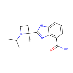 CC(C)N1CC[C@@]1(C)c1nc2c(C(N)=O)cccc2[nH]1 ZINC000040834925