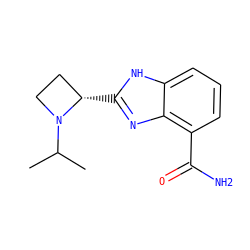 CC(C)N1CC[C@@H]1c1nc2c(C(N)=O)cccc2[nH]1 ZINC000045498228