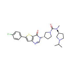 CC(C)N1CC[C@H](N(C)C(=O)N2CC[C@H](n3cnc4cc(-c5ccc(Cl)cc5)sc4c3=O)C2)C1 ZINC000028818477