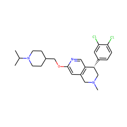 CC(C)N1CCC(COc2cc3c(cn2)[C@H](c2ccc(Cl)c(Cl)c2)CN(C)C3)CC1 ZINC000028883649