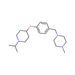 CC(C)N1CCC(Oc2ccc(CN3CCN(C)CC3)cc2)CC1 ZINC000022933591