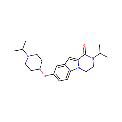 CC(C)N1CCC(Oc2ccc3c(c2)cc2n3CCN(C(C)C)C2=O)CC1 ZINC000064539985