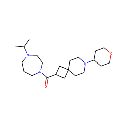 CC(C)N1CCCN(C(=O)C2CC3(CCN(C4CCOCC4)CC3)C2)CC1 ZINC000103243043