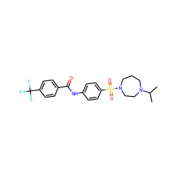 CC(C)N1CCCN(S(=O)(=O)c2ccc(NC(=O)c3ccc(C(F)(F)F)cc3)cc2)CC1 ZINC000473113642