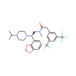 CC(C)N1CCN([C@@H](CN(C)C(=O)Cc2cc(C(F)(F)F)cc(C(F)(F)F)c2)c2cccc3c2OCO3)CC1 ZINC000027437578
