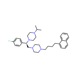 CC(C)N1CCN([C@@H](CN2CCN(CCCCc3cccc4ccccc34)CC2)c2ccc(F)cc2)CC1 ZINC000028646157