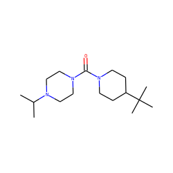 CC(C)N1CCN(C(=O)N2CCC(C(C)(C)C)CC2)CC1 ZINC000036151887