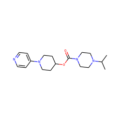 CC(C)N1CCN(C(=O)OC2CCN(c3ccncc3)CC2)CC1 ZINC000223527600