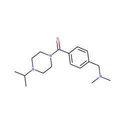 CC(C)N1CCN(C(=O)c2ccc(CN(C)C)cc2)CC1 ZINC000038824711