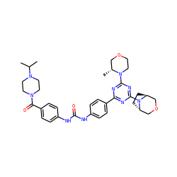 CC(C)N1CCN(C(=O)c2ccc(NC(=O)Nc3ccc(-c4nc(N5[C@H]6CC[C@H]5COC6)nc(N5CCOC[C@H]5C)n4)cc3)cc2)CC1 ZINC000164558401
