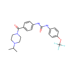 CC(C)N1CCN(C(=O)c2ccc(NC(=O)Nc3ccc(OC(F)(F)F)cc3)cc2)CC1 ZINC000043193892