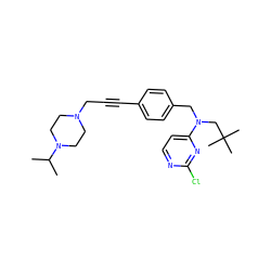 CC(C)N1CCN(CC#Cc2ccc(CN(CC(C)(C)C)c3ccnc(Cl)n3)cc2)CC1 ZINC001772609952