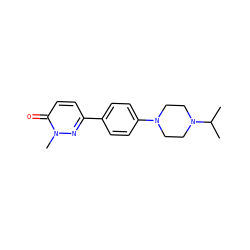 CC(C)N1CCN(c2ccc(-c3ccc(=O)n(C)n3)cc2)CC1 ZINC000072178601