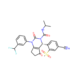 CC(C)NC(=O)N1C(=O)N(c2cccc(C(F)F)c2)C2=C(C(=O)CC2)[C@H]1c1ccc(C#N)cc1S(C)(=O)=O ZINC001772613855