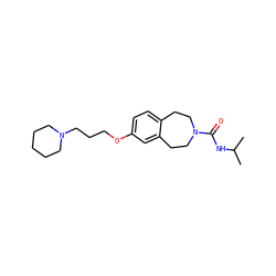 CC(C)NC(=O)N1CCc2ccc(OCCCN3CCCCC3)cc2CC1 ZINC000036188040