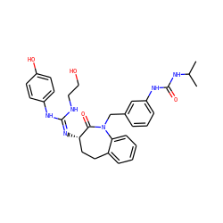 CC(C)NC(=O)Nc1cccc(CN2C(=O)[C@@H](/N=C(\NCCO)Nc3ccc(O)cc3)CCc3ccccc32)c1 ZINC000026576319
