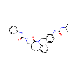 CC(C)NC(=O)Nc1cccc(CN2C(=O)[C@@H](CNC(=O)Nc3ccccc3)CCc3ccccc32)c1 ZINC000013798765