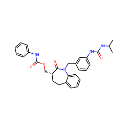 CC(C)NC(=O)Nc1cccc(CN2C(=O)[C@@H](COC(=O)Nc3ccccc3)CCc3ccccc32)c1 ZINC000013798773