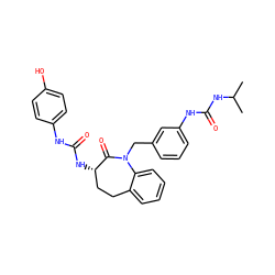 CC(C)NC(=O)Nc1cccc(CN2C(=O)[C@@H](NC(=O)Nc3ccc(O)cc3)CCc3ccccc32)c1 ZINC000013798859