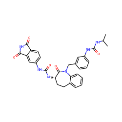 CC(C)NC(=O)Nc1cccc(CN2C(=O)[C@@H](NC(=O)Nc3ccc4c(c3)C(=O)NC4=O)CCc3ccccc32)c1 ZINC000026577260