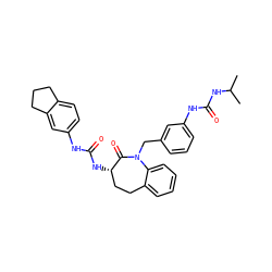 CC(C)NC(=O)Nc1cccc(CN2C(=O)[C@@H](NC(=O)Nc3ccc4c(c3)CCC4)CCc3ccccc32)c1 ZINC000013798941