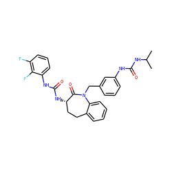 CC(C)NC(=O)Nc1cccc(CN2C(=O)[C@@H](NC(=O)Nc3cccc(F)c3F)CCc3ccccc32)c1 ZINC000013798908