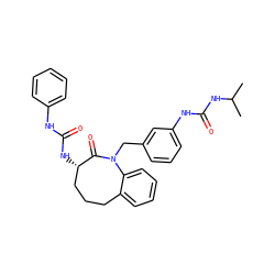 CC(C)NC(=O)Nc1cccc(CN2C(=O)[C@@H](NC(=O)Nc3ccccc3)CCCc3ccccc32)c1 ZINC000013798965