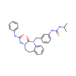 CC(C)NC(=O)Nc1cccc(CN2C(=O)[C@@H](NC(=O)Nc3ccccc3)CCc3ccccc32)c1 ZINC000013798709