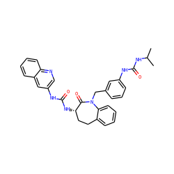 CC(C)NC(=O)Nc1cccc(CN2C(=O)[C@@H](NC(=O)Nc3cnc4ccccc4c3)CCc3ccccc32)c1 ZINC000026580113