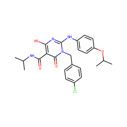CC(C)NC(=O)c1c(O)nc(Nc2ccc(OC(C)C)cc2)n(Cc2ccc(Cl)cc2)c1=O ZINC001772593749