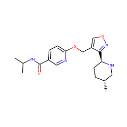 CC(C)NC(=O)c1ccc(OCc2conc2[C@@H]2CC[C@@H](F)CN2)nc1 ZINC000169685445