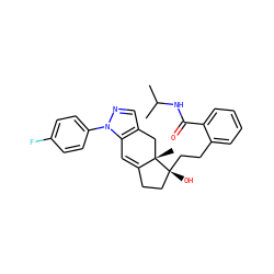 CC(C)NC(=O)c1ccccc1CC[C@]1(O)CCC2=Cc3c(cnn3-c3ccc(F)cc3)C[C@@]21C ZINC000095561558