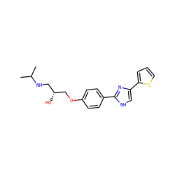 CC(C)NC[C@@H](O)COc1ccc(-c2nc(-c3cccs3)c[nH]2)cc1 ZINC000013731048