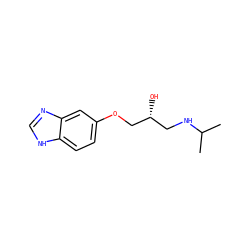 CC(C)NC[C@@H](O)COc1ccc2[nH]cnc2c1 ZINC000116456360