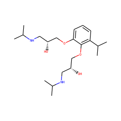 CC(C)NC[C@@H](O)COc1cccc(C(C)C)c1OC[C@H](O)CNC(C)C ZINC000004655664