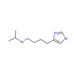 CC(C)NCCCCc1c[nH]cn1 ZINC000013685823