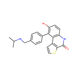 CC(C)NCc1ccc(-c2c(O)ccc3[nH]c(=O)c4sccc4c23)cc1 ZINC000149944795