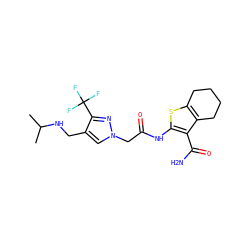 CC(C)NCc1cn(CC(=O)Nc2sc3c(c2C(N)=O)CCCC3)nc1C(F)(F)F ZINC000064540287