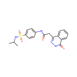CC(C)NS(=O)(=O)c1ccc(NC(=O)Cc2n[nH]c(=O)c3ccccc23)cc1 ZINC000006648918