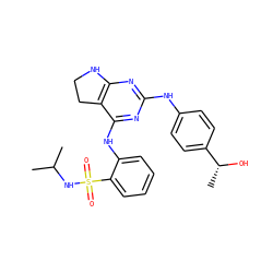 CC(C)NS(=O)(=O)c1ccccc1Nc1nc(Nc2ccc([C@@H](C)O)cc2)nc2c1CCN2 ZINC000221665863